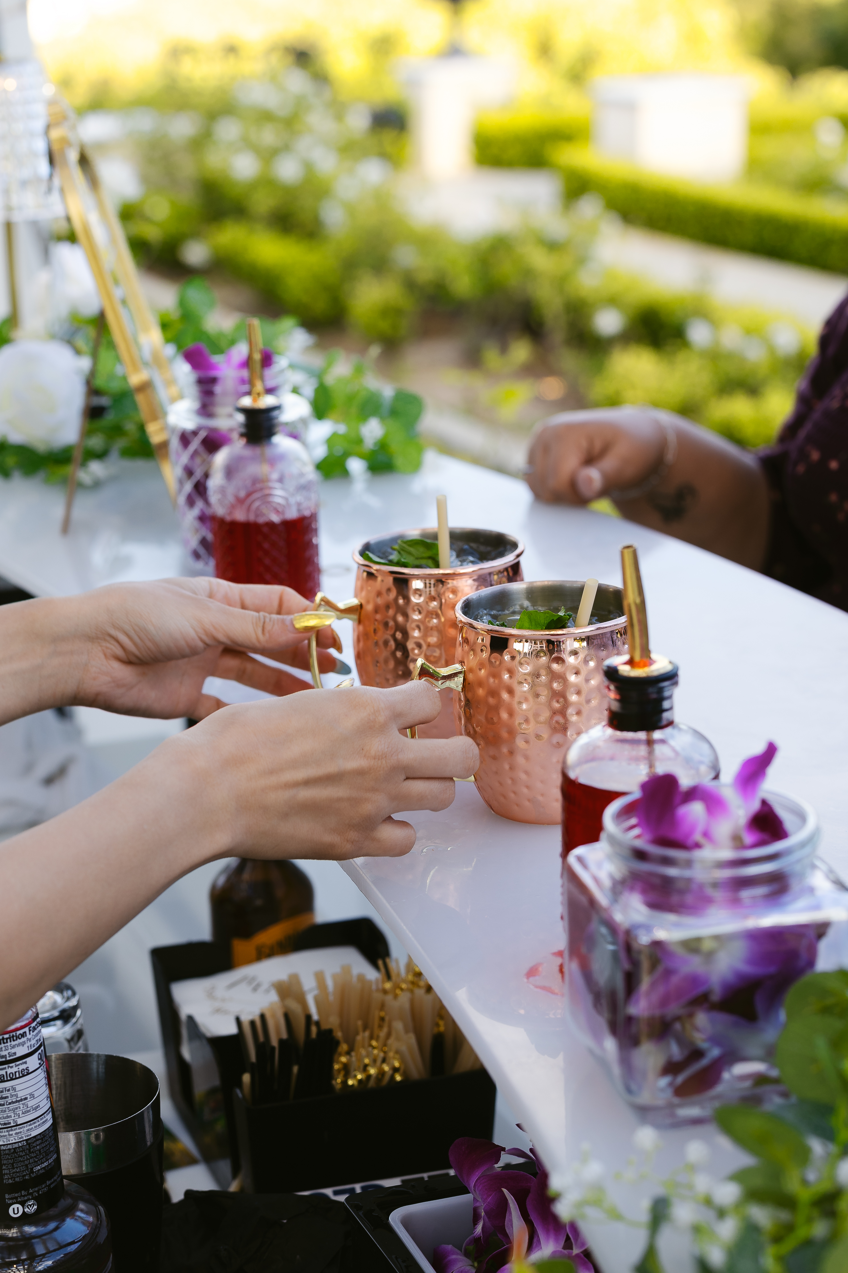 Wedding bartending setup